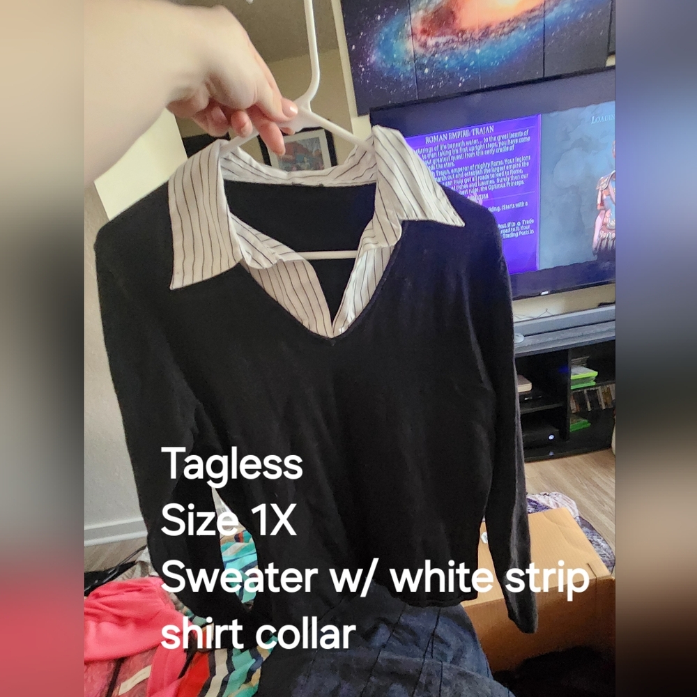 1X Sweater w/ collar